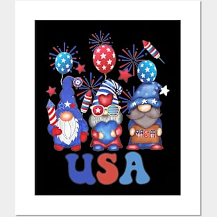 4th Of July Patriotic Gnomes Sunglasses American Fireworks Posters and Art